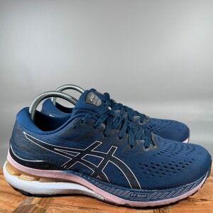 ASICS GEL-KAYANO 28 Womens Running Shoes Navy Blue Pink 1012B047 Size 9